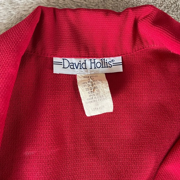 Classy red button up blouse. David Hollis. - Picture 3 of 3